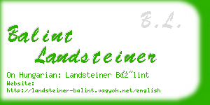 balint landsteiner business card
